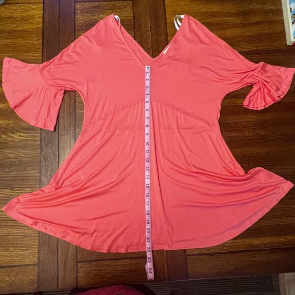 NWT Ella Moss Retro Maternity Blouse 3/4 Length Flutter Sleeve Bell Sleeve Large - Picture 4 of 11